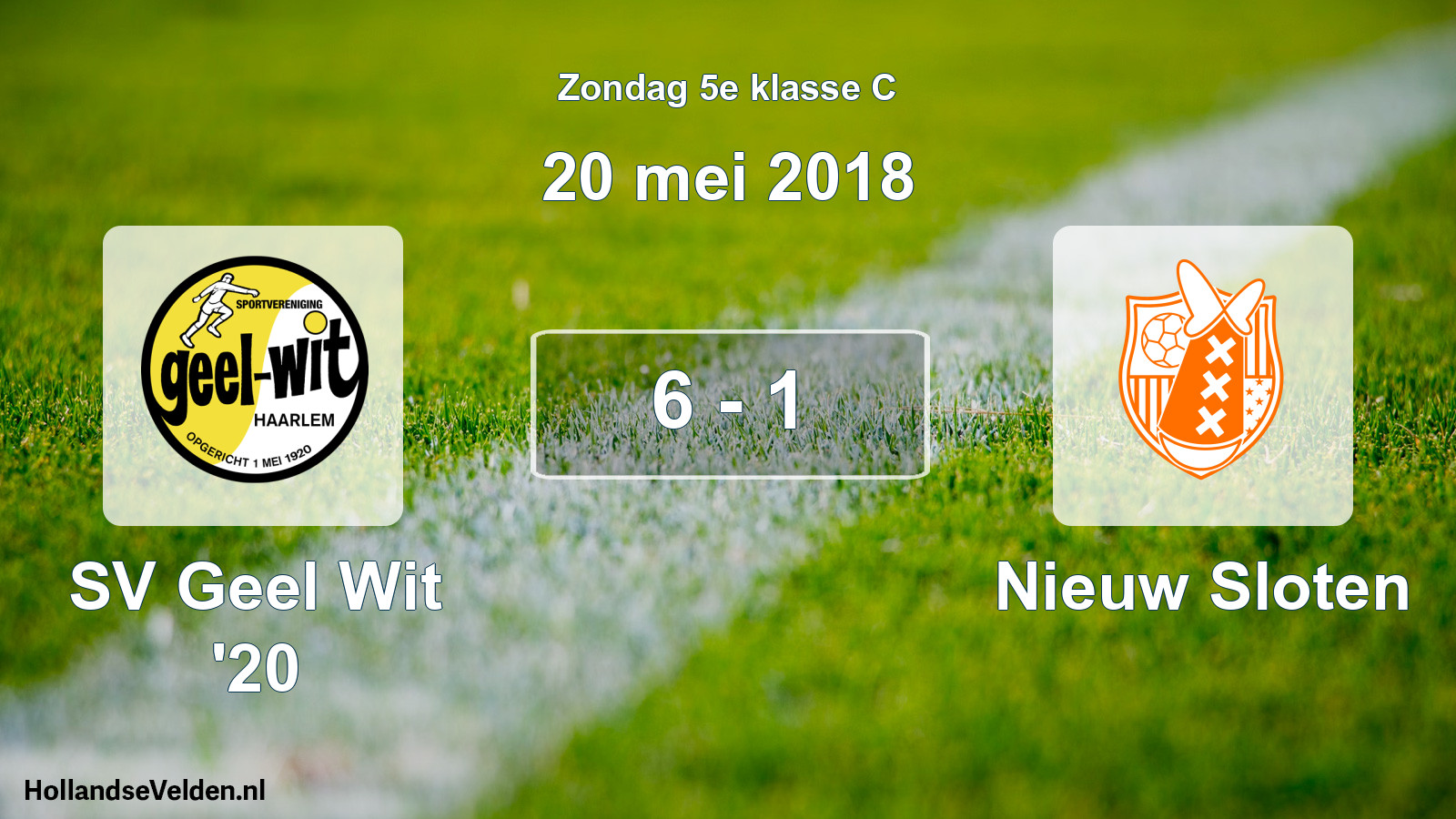 Total number of matches played: SV Geel Wit '20 - Nieuw Sloten 6 - 1 (20 May 2018)
