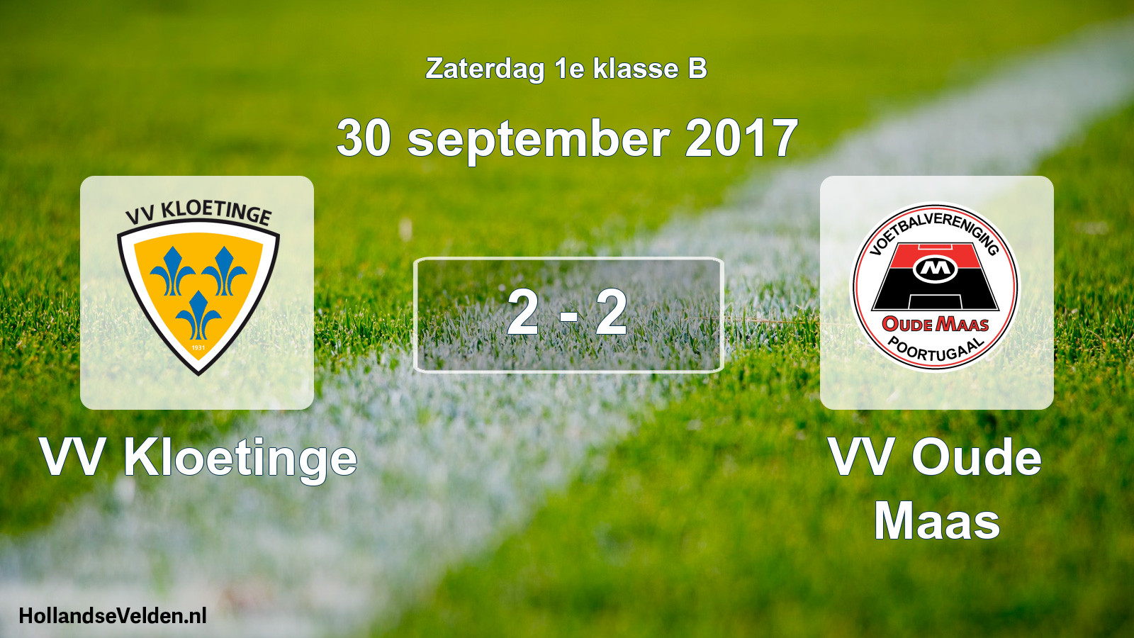 Total number of matches played: VV Kloetinge - VV Oude Maas 2 - 2 (30 September 2017)