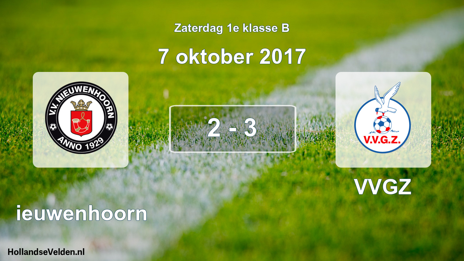 Total number of matches played: Nieuwenhoorn - VVGZ 2 - 3 (7 October 2017)
