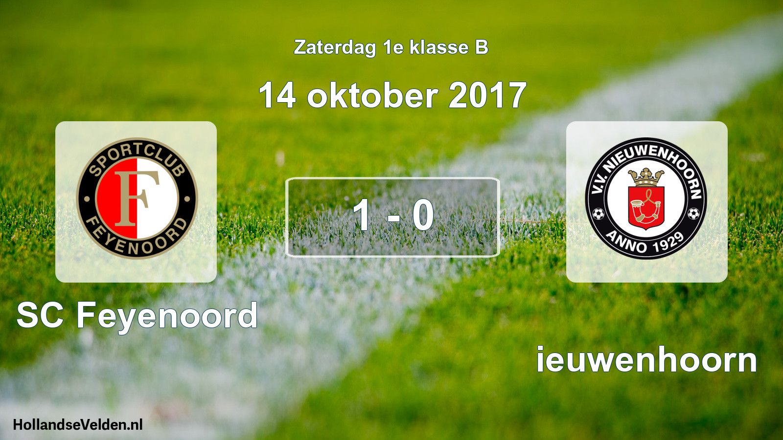 Total number of matches played: SC Feyenoord - Nieuwenhoorn 1 - 0 (14 October 2017)