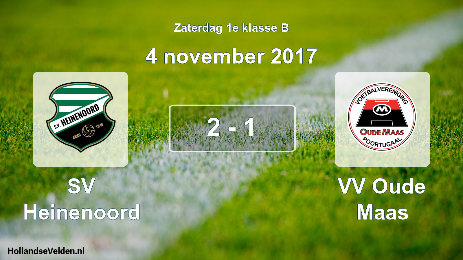 Total number of matches played: SV Heinenoord - VV Oude Maas 2 - 1 (4 November 2017)