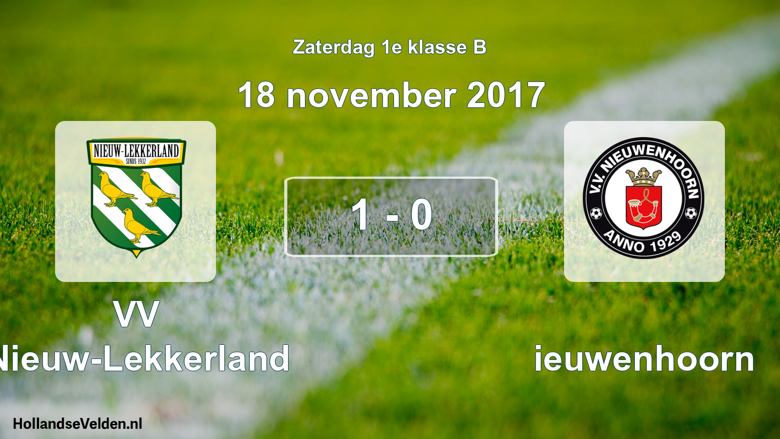Total number of matches played: VV Nieuw-Lekkerland - Nieuwenhoorn 1 - 0 (18 November 2017)