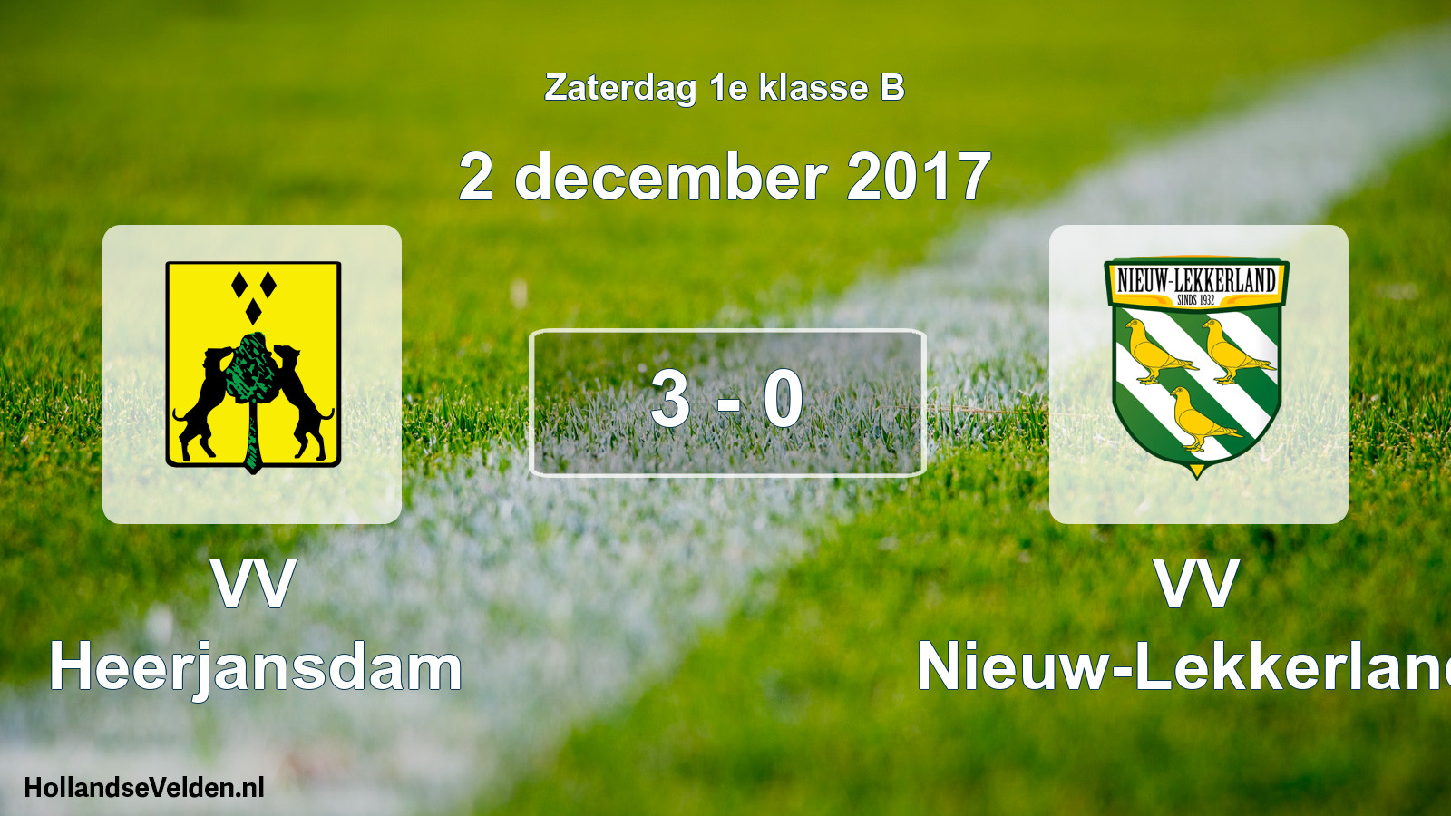 Total number of matches played: VV Heerjansdam - VV Nieuw-Lekkerland 3 - 0 (2 December 2017)
