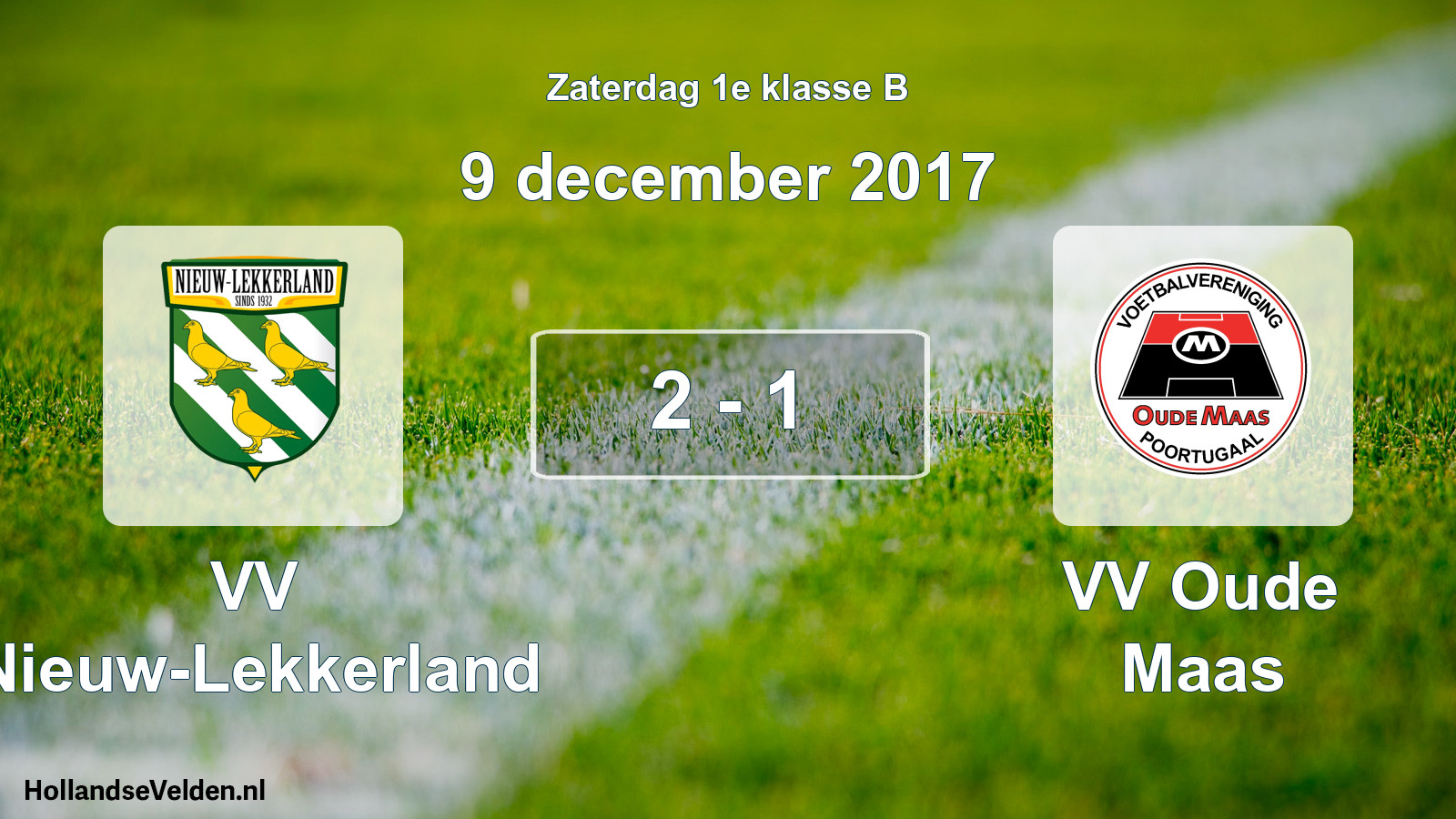 Total number of matches played: VV Nieuw-Lekkerland - VV Oude Maas 2 - 1 (9 December 2017)