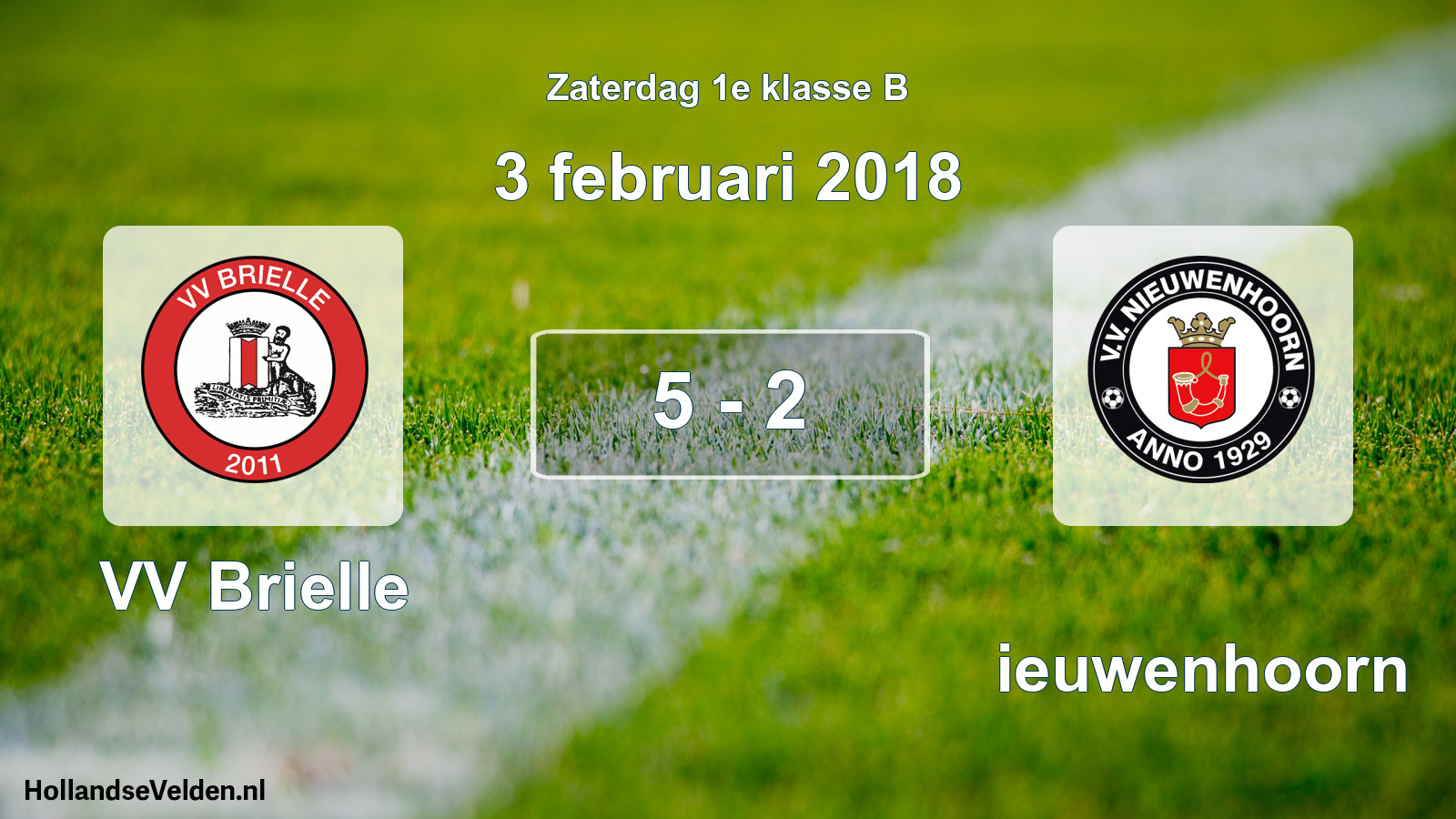 Total number of matches played: VV Brielle - Nieuwenhoorn 5 - 2 (3 February 2018)
