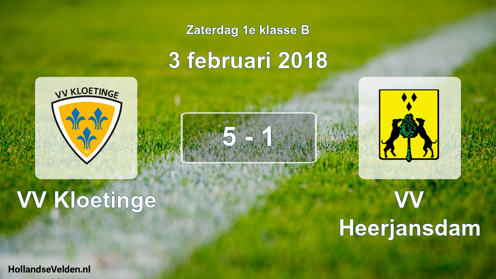 Total number of matches played: VV Kloetinge - VV Heerjansdam 5 - 1 (3 February 2018)