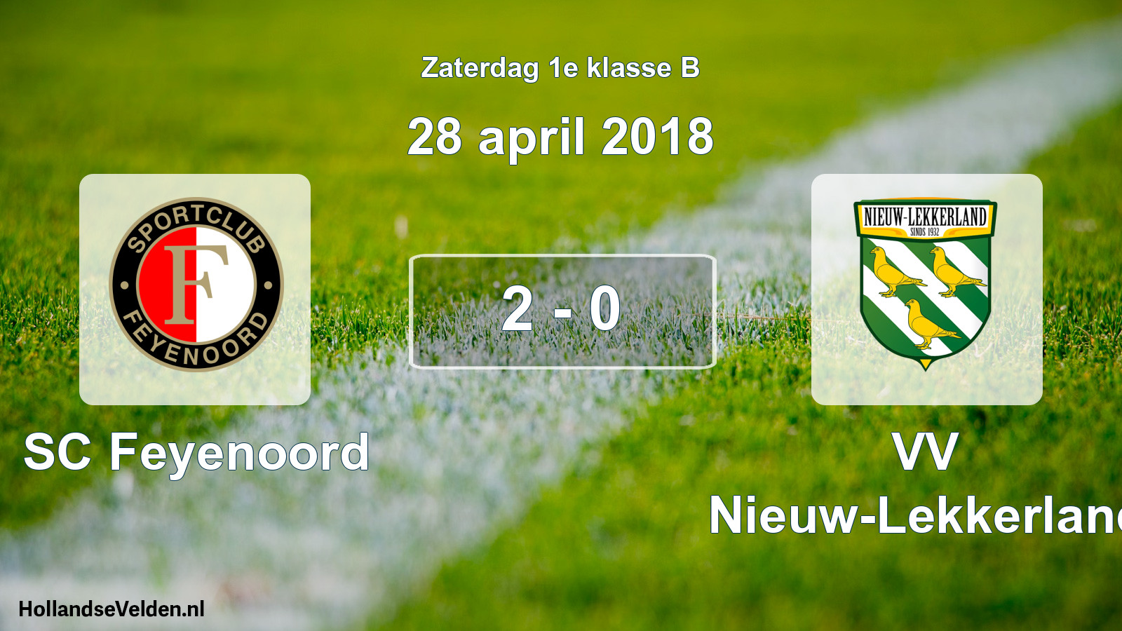 Total number of matches played: SC Feyenoord - VV Nieuw-Lekkerland 2 - 0 (28 April 2018)