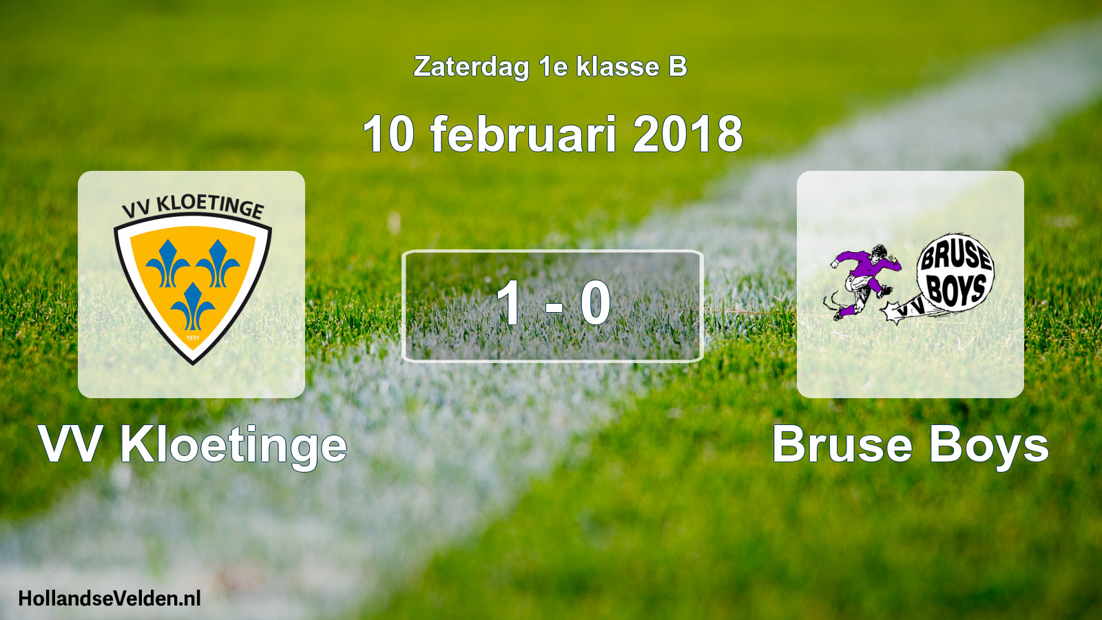 Total number of matches played: VV Kloetinge - Bruse Boys 1 - 0 (10 February 2018)