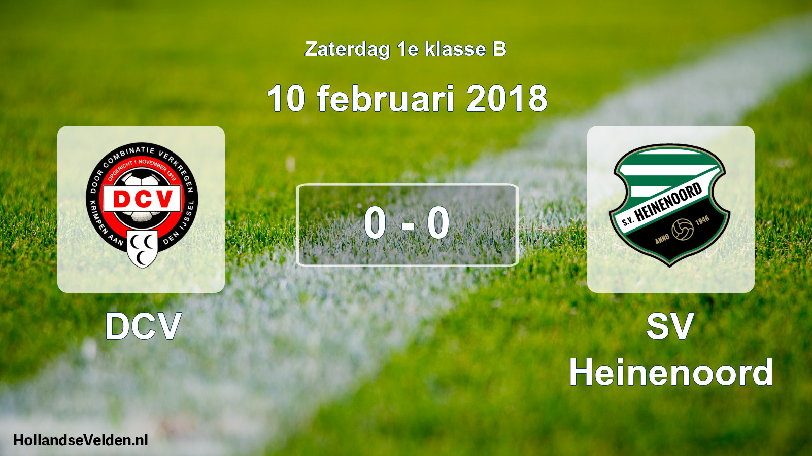 Total number of matches played: DCV - SV Heinenoord 0 - 0 (10 February 2018)
