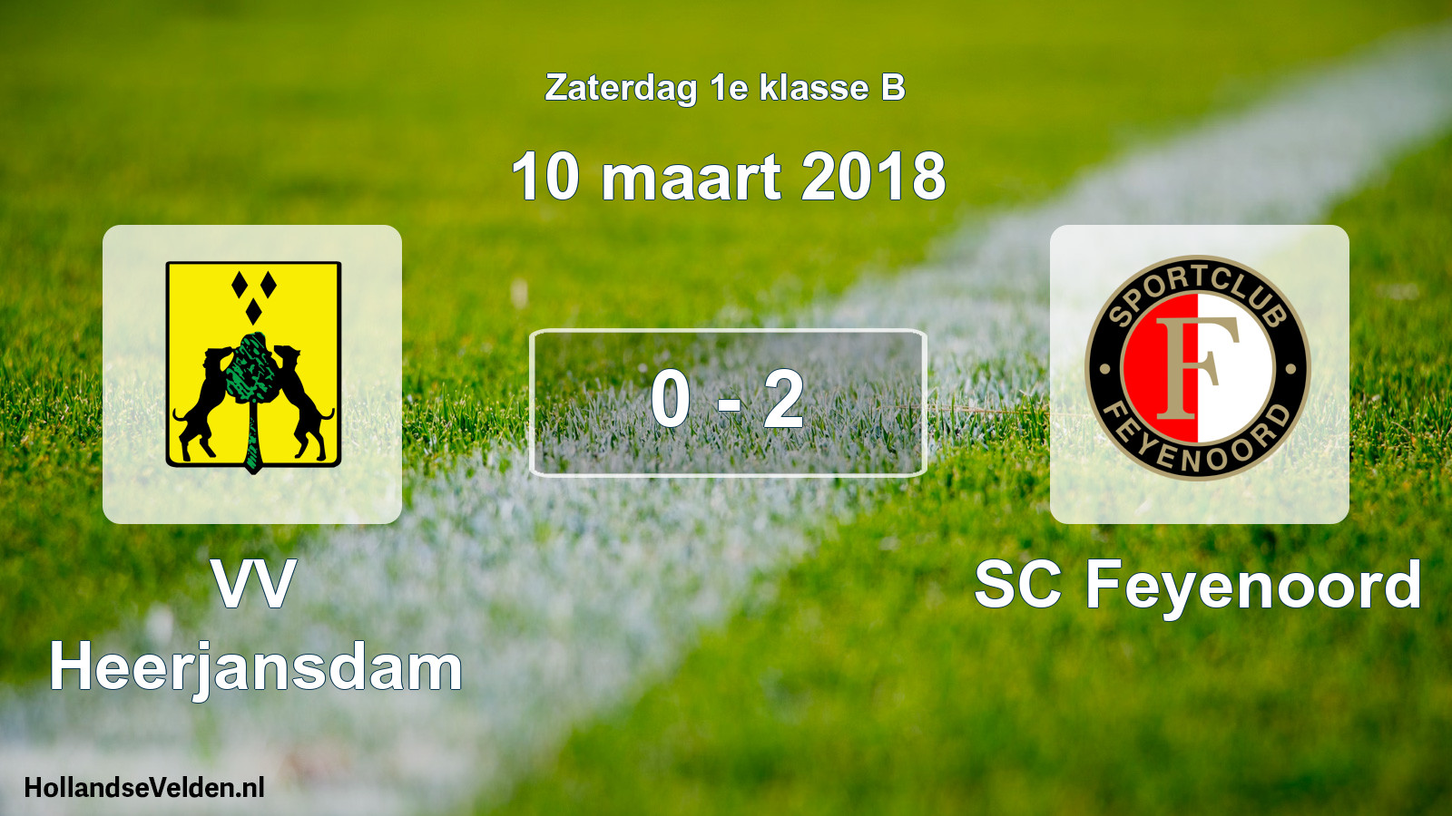 Total number of matches played: VV Heerjansdam - SC Feyenoord 0 - 2 (10 March 2018)