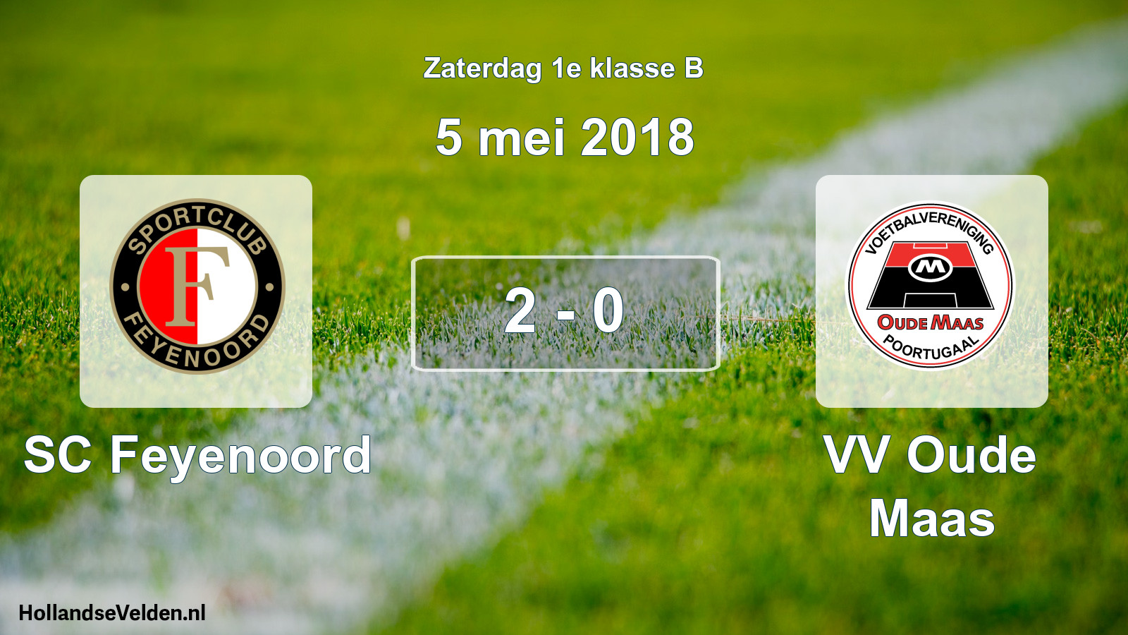 Total number of matches played: SC Feyenoord - VV Oude Maas 2 - 0 (5 May 2018)