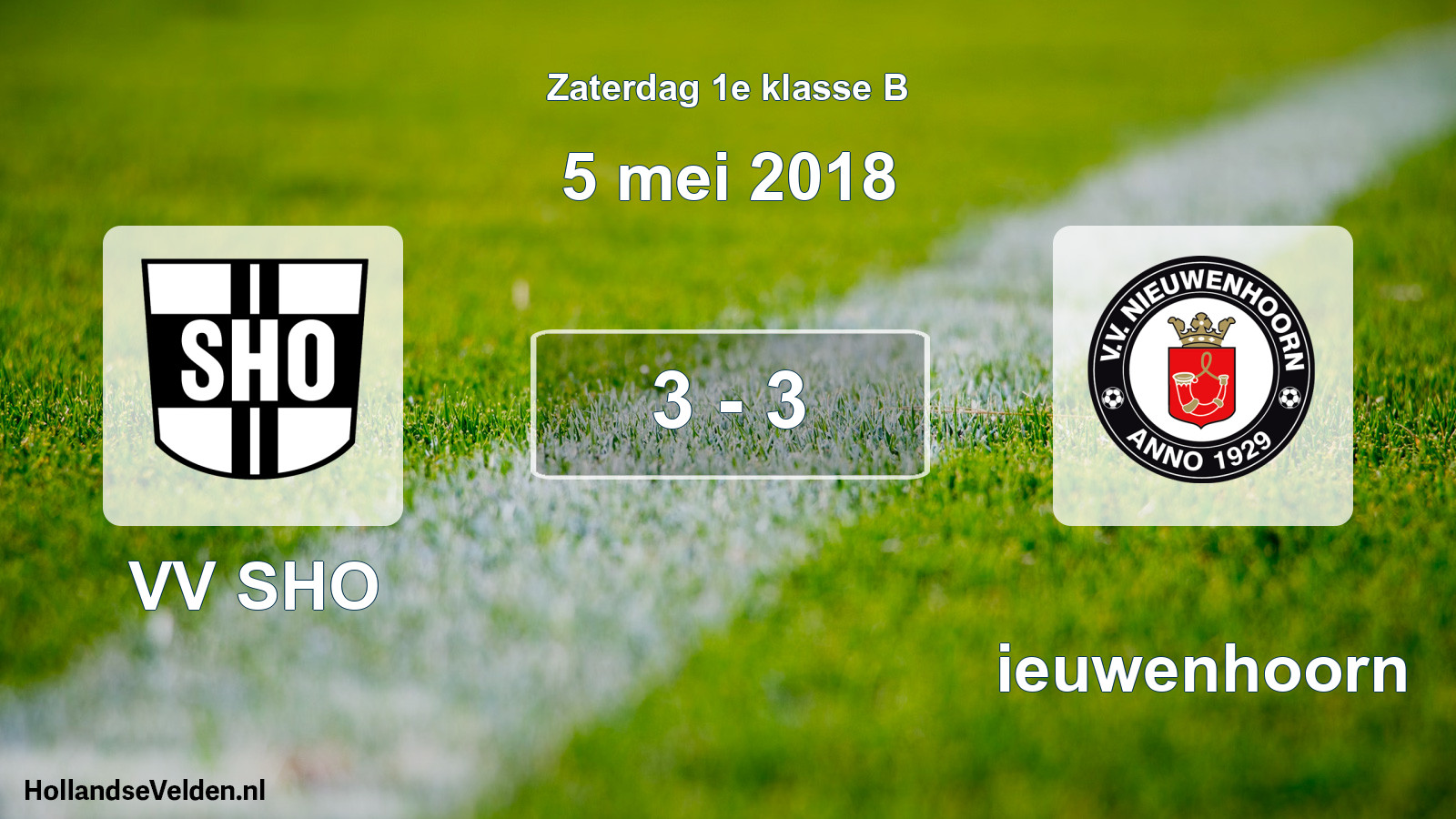 Total number of matches played: VV SHO - Nieuwenhoorn 3 - 3 (5 May 2018)