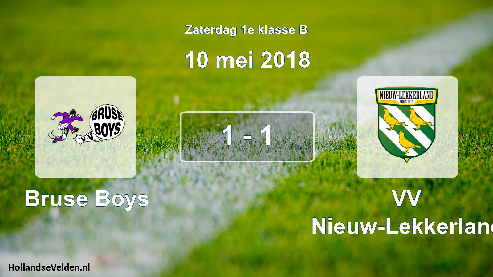 Total number of matches played: Bruse Boys - VV Nieuw-Lekkerland 1 - 1 (10 May 2018)
