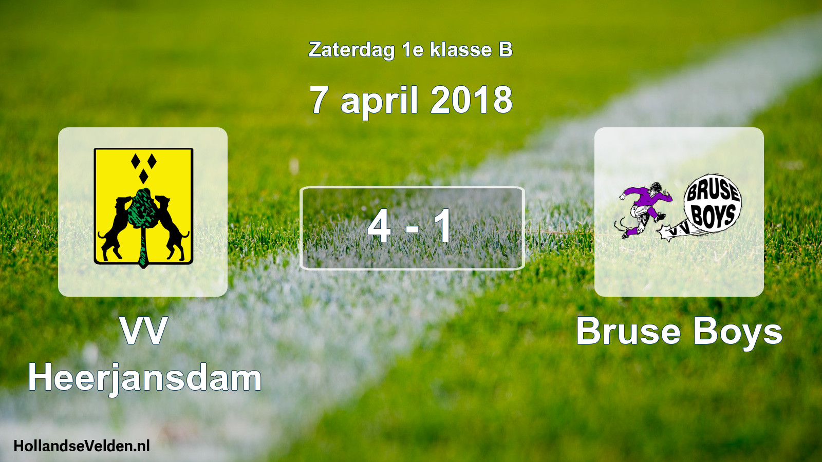 Total number of matches played: VV Heerjansdam - Bruse Boys 4 - 1 (7 April 2018)