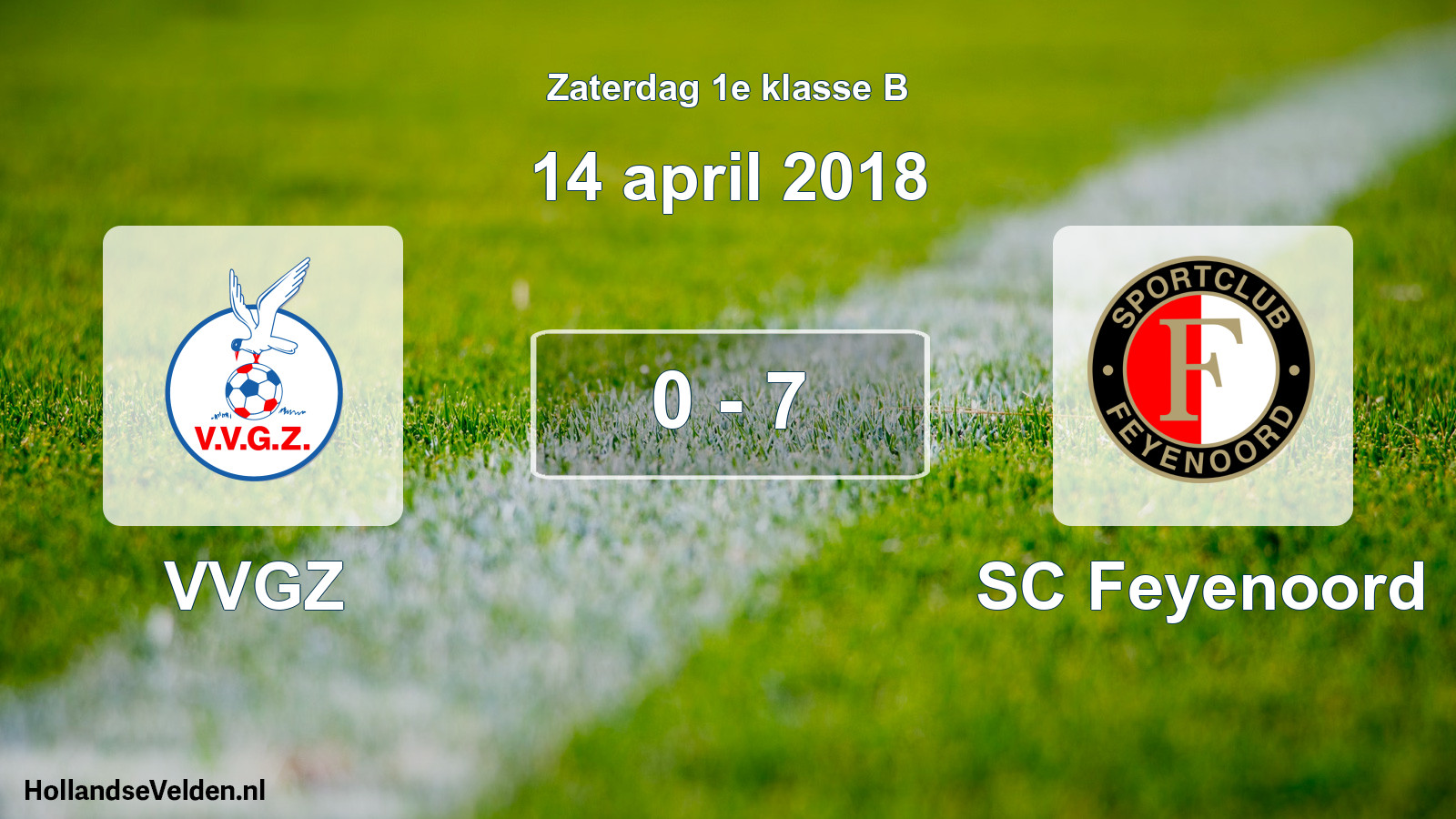Total number of matches played: VVGZ - SC Feyenoord 0 - 7 (14 April 2018)