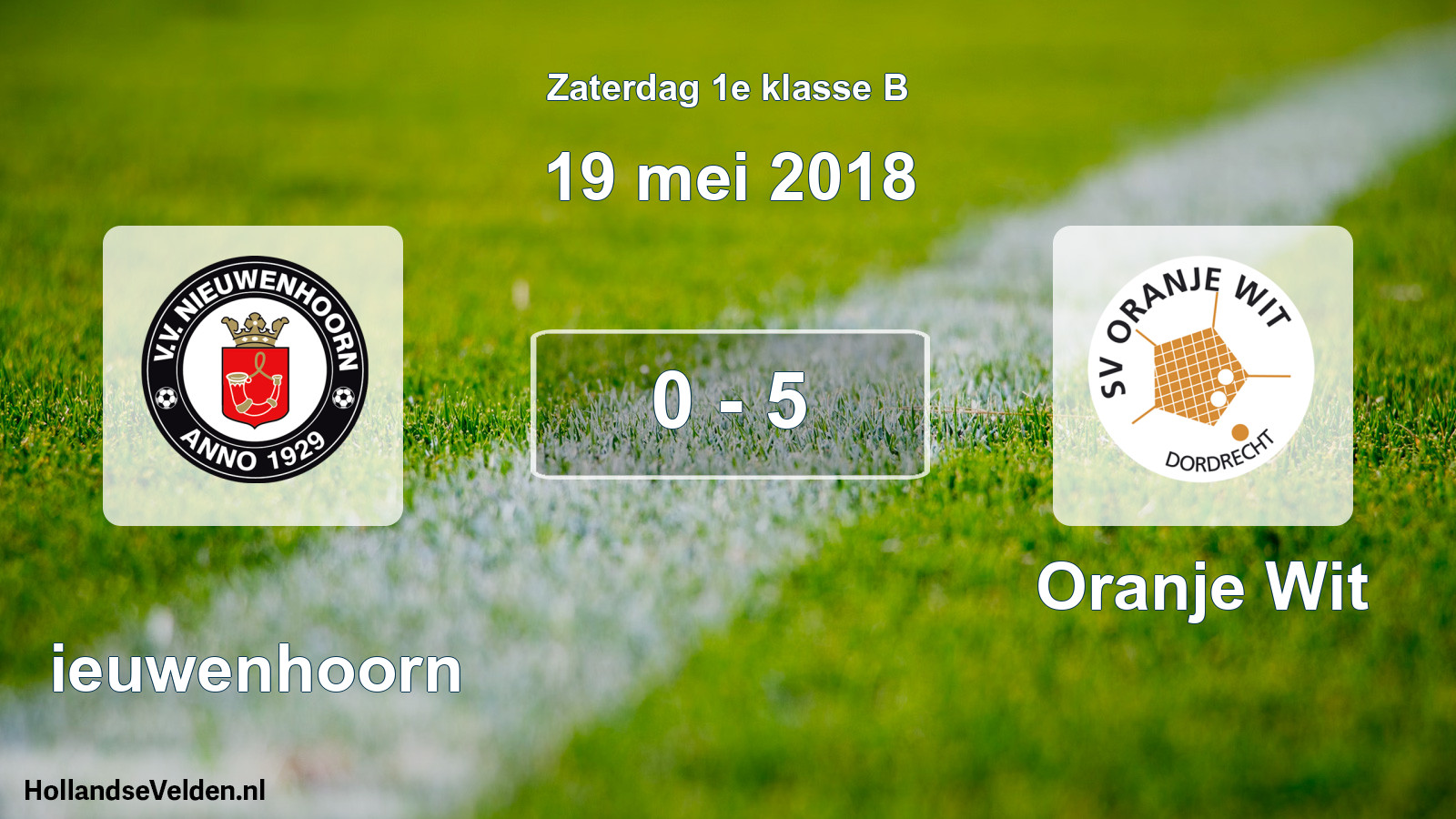 Total number of matches played: Nieuwenhoorn - Oranje Wit 0 - 5 (19 May 2018)