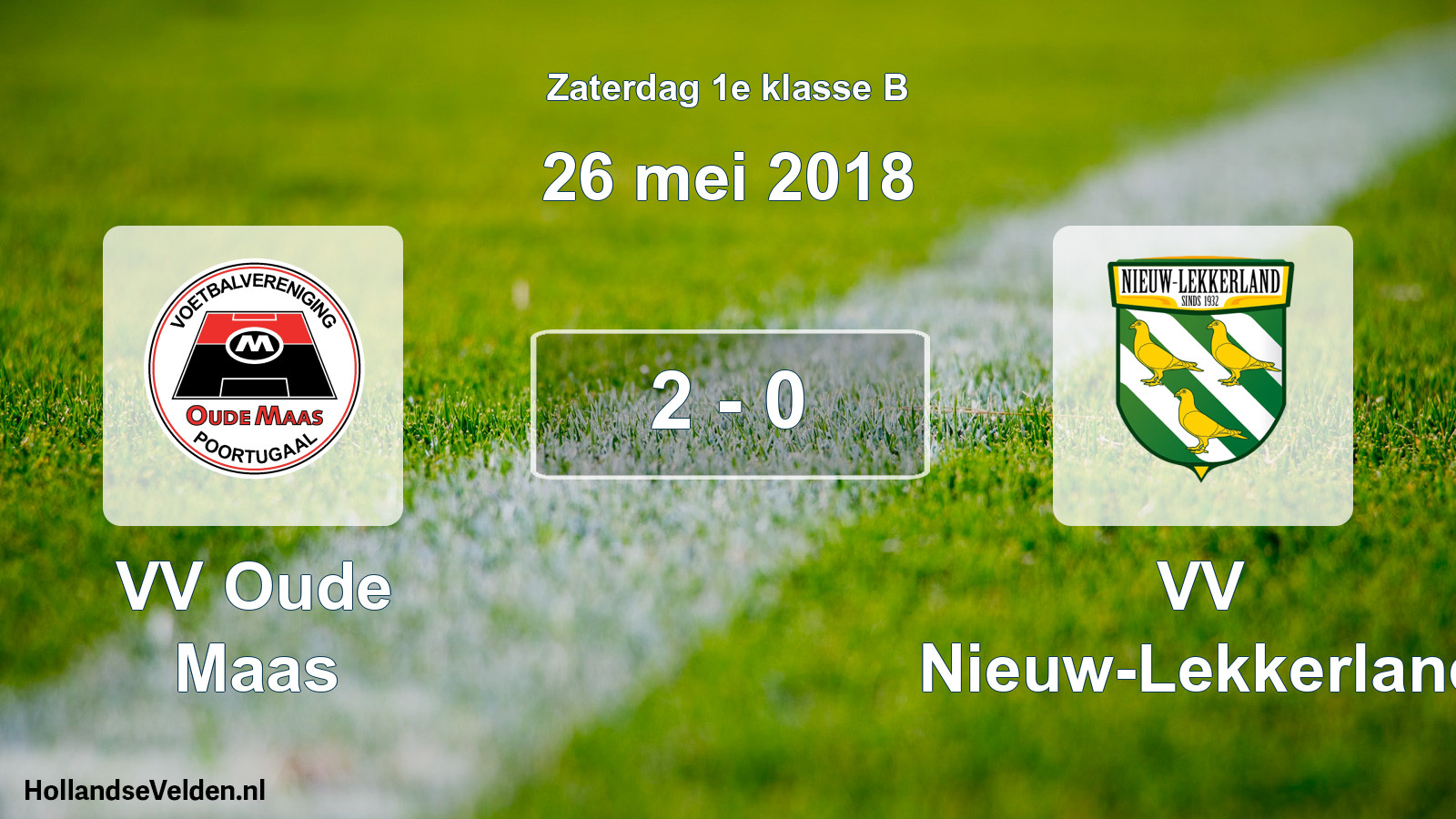 Total number of matches played: VV Oude Maas - VV Nieuw-Lekkerland 2 - 0 (26 May 2018)