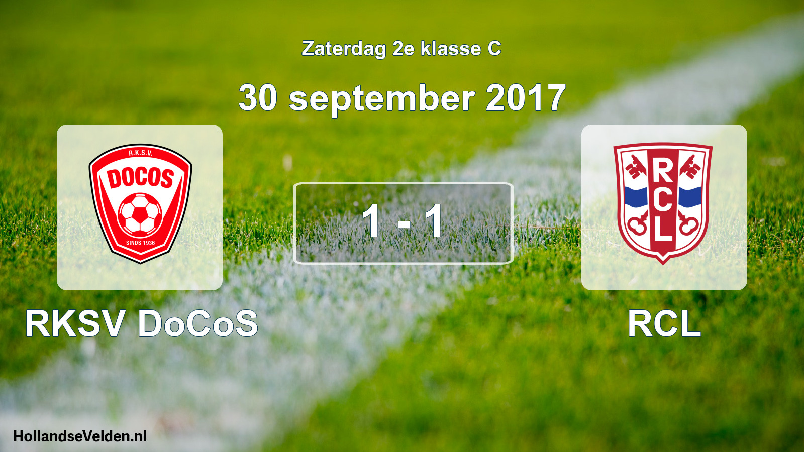 Total number of matches played: RKSV DoCoS - RCL 1 - 1 (30 September 2017)