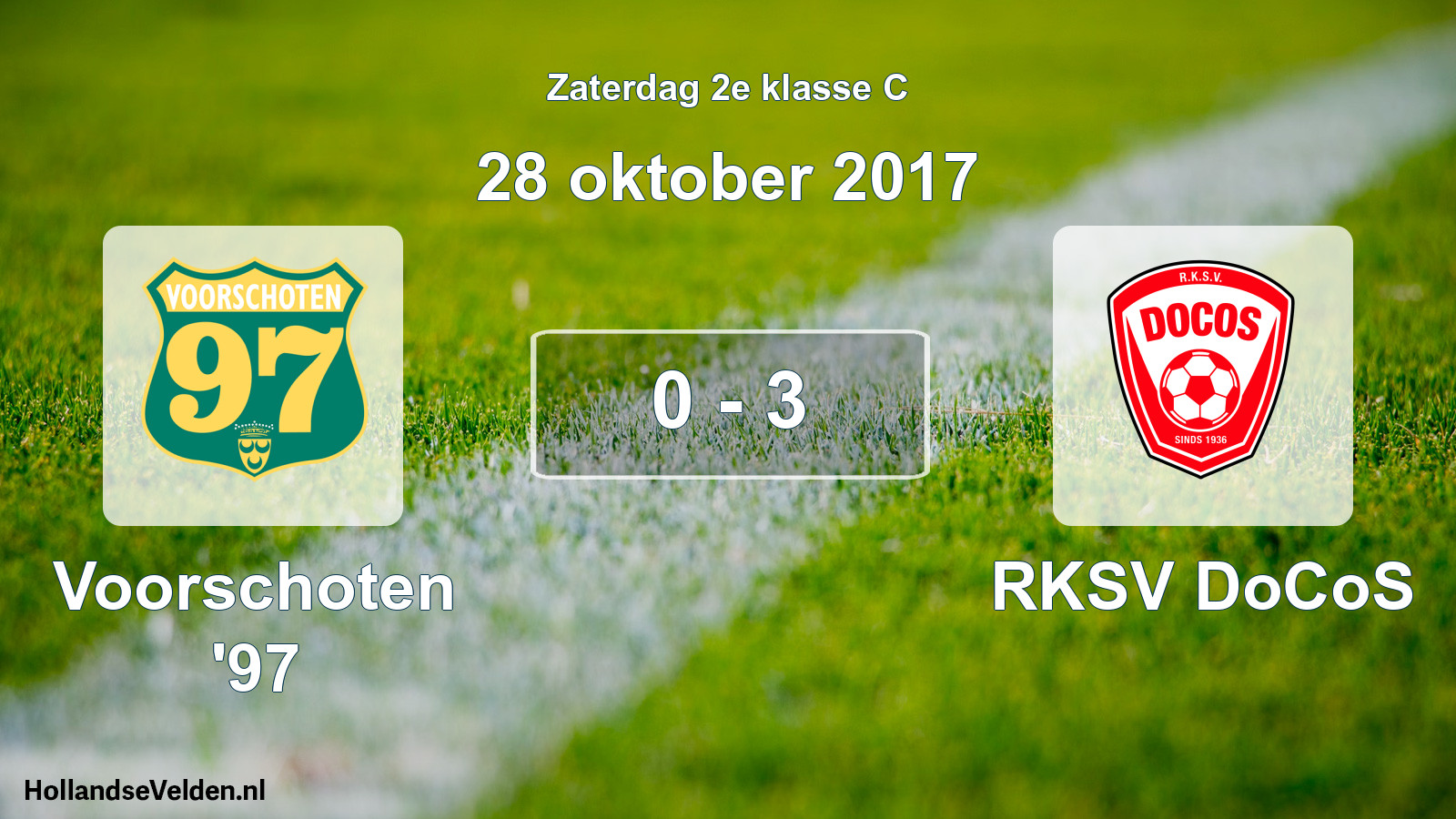 Total number of matches played: Voorschoten '97 - RKSV DoCoS 0 - 3 (28 October 2017)