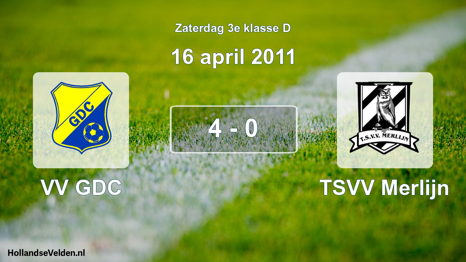Total number of matches played: VV GDC - TSVV Merlijn 4 - 0 (16 April 2011)