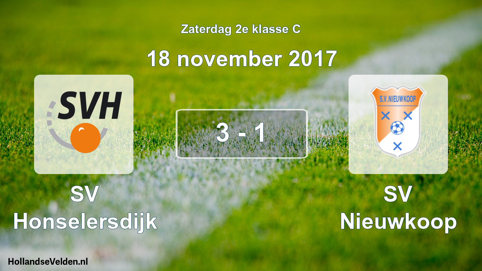 Total number of matches played: SV Honselersdijk - SV Nieuwkoop 3 - 1 (18 November 2017)