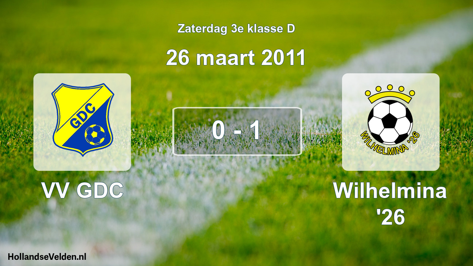 Total number of matches played: VV GDC - Wilhelmina '26 0 - 1 (26 March 2011)