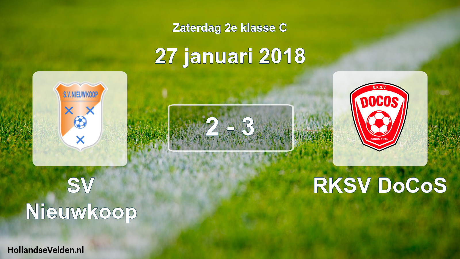 Total number of matches played: SV Nieuwkoop - RKSV DoCoS 2 - 3 (27 January 2018)