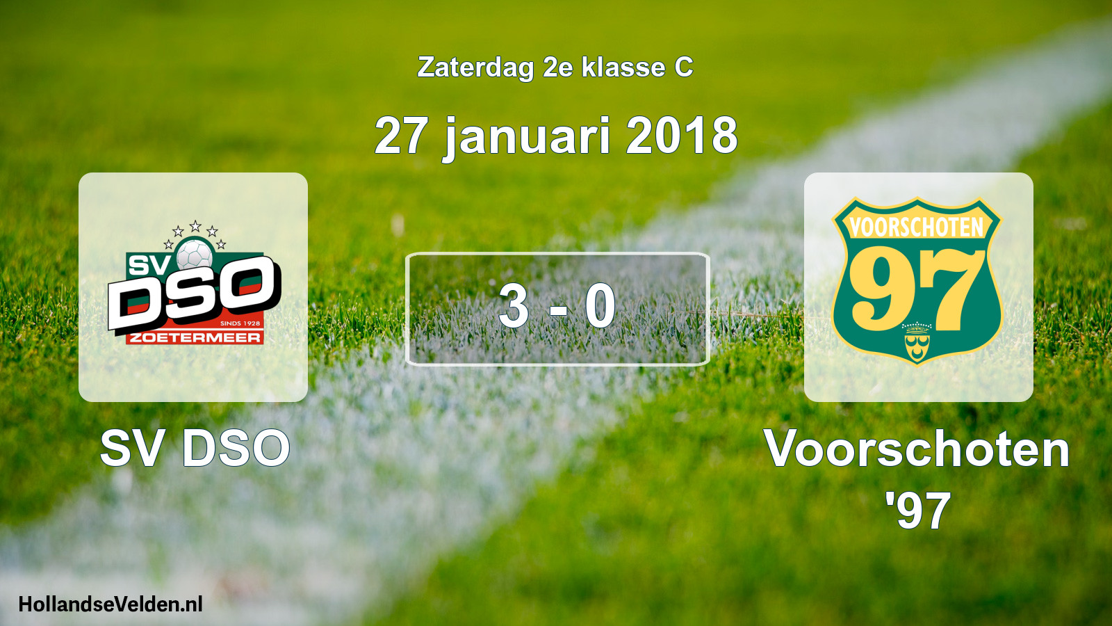 Total number of matches played: SV DSO - Voorschoten '97 3 - 0 (27 January 2018)