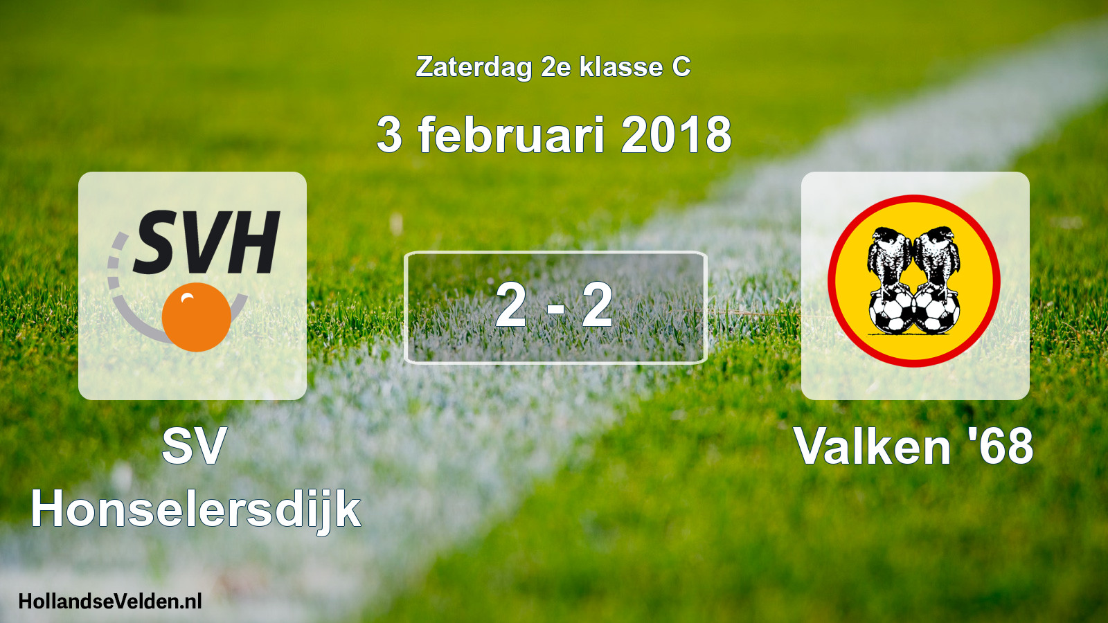 Total number of matches played: SV Honselersdijk - Valken '68 2 - 2 (3 February 2018)