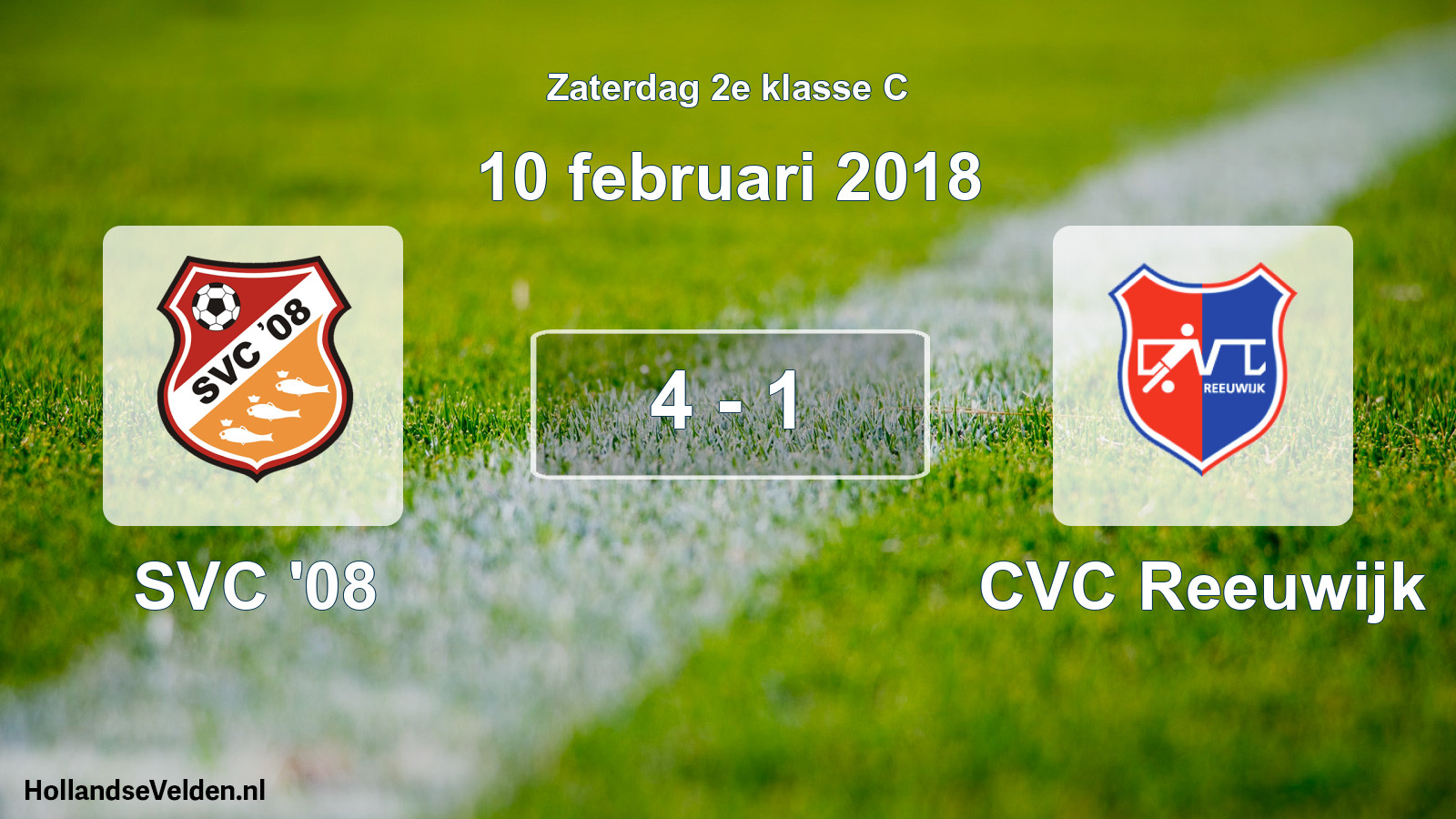 Total number of matches played: SVC '08 - CVC Reeuwijk 4 - 1 (10 February 2018)