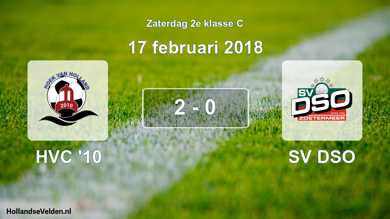 Total number of matches played: HVC '10 - SV DSO 2 - 0 (17 February 2018)