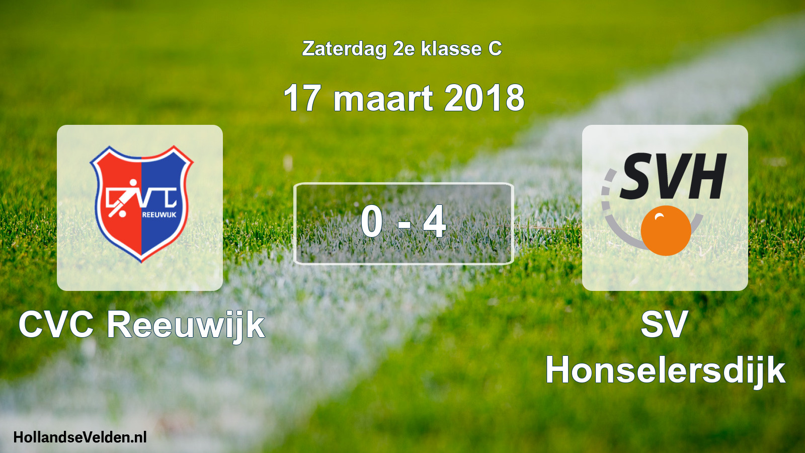Total number of matches played: CVC Reeuwijk - SV Honselersdijk 0 - 4 (17 March 2018)