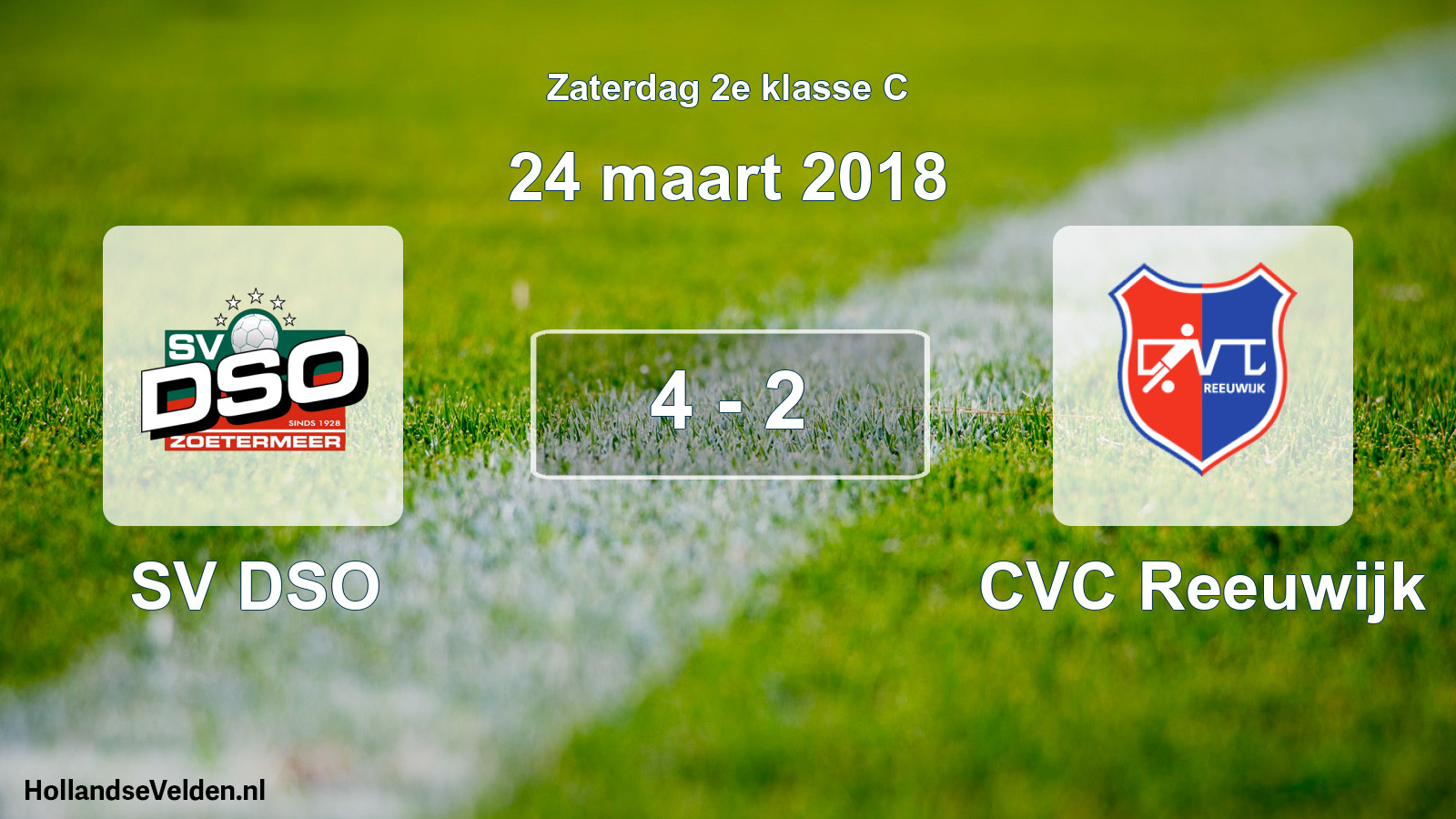 Total number of matches played: SV DSO - CVC Reeuwijk 4 - 2 (24 March 2018)