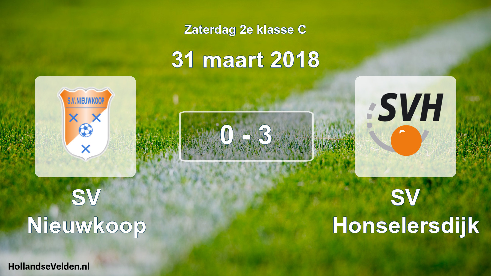 Total number of matches played: SV Nieuwkoop - SV Honselersdijk 0 - 3 (31 March 2018)