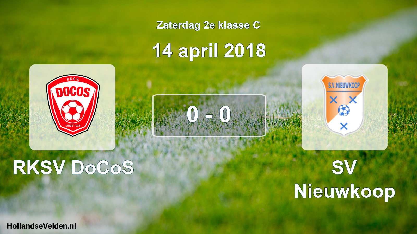 Total number of matches played: RKSV DoCoS - SV Nieuwkoop 0 - 0 (14 April 2018)