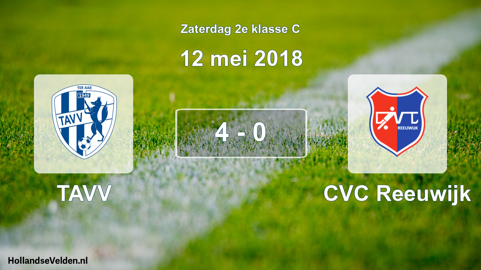 Total number of matches played: TAVV - CVC Reeuwijk 4 - 0 (12 May 2018)