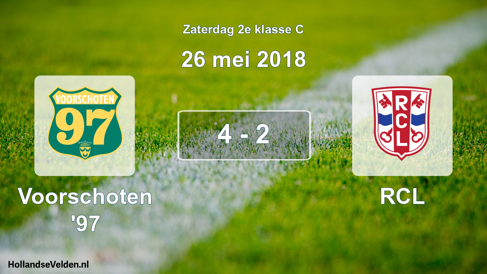 Total number of matches played: Voorschoten '97 - RCL 4 - 2 (26 May 2018)
