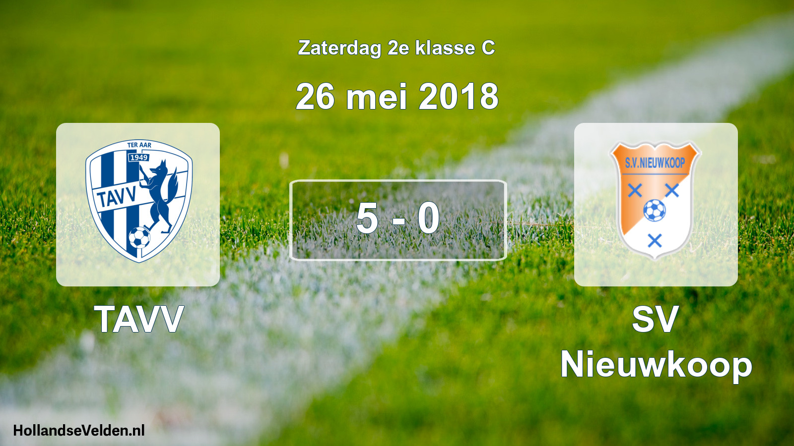 Total number of matches played: TAVV - SV Nieuwkoop 5 - 0 (26 May 2018)