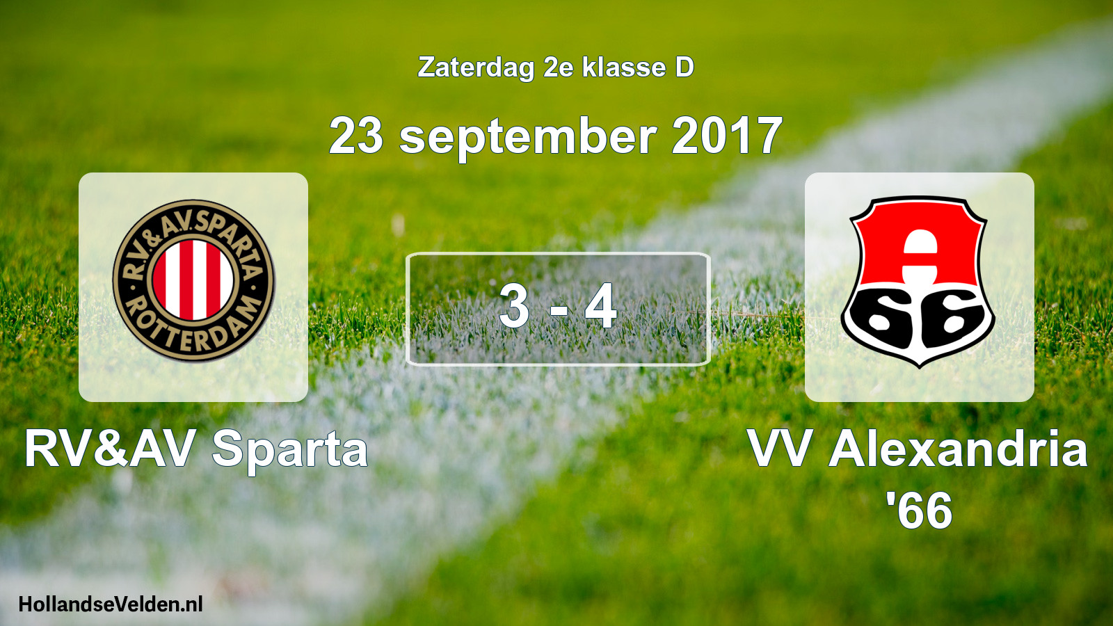 Total number of matches played: RV&AV Sparta - VV Alexandria '66 3 - 4 (23 September 2017)