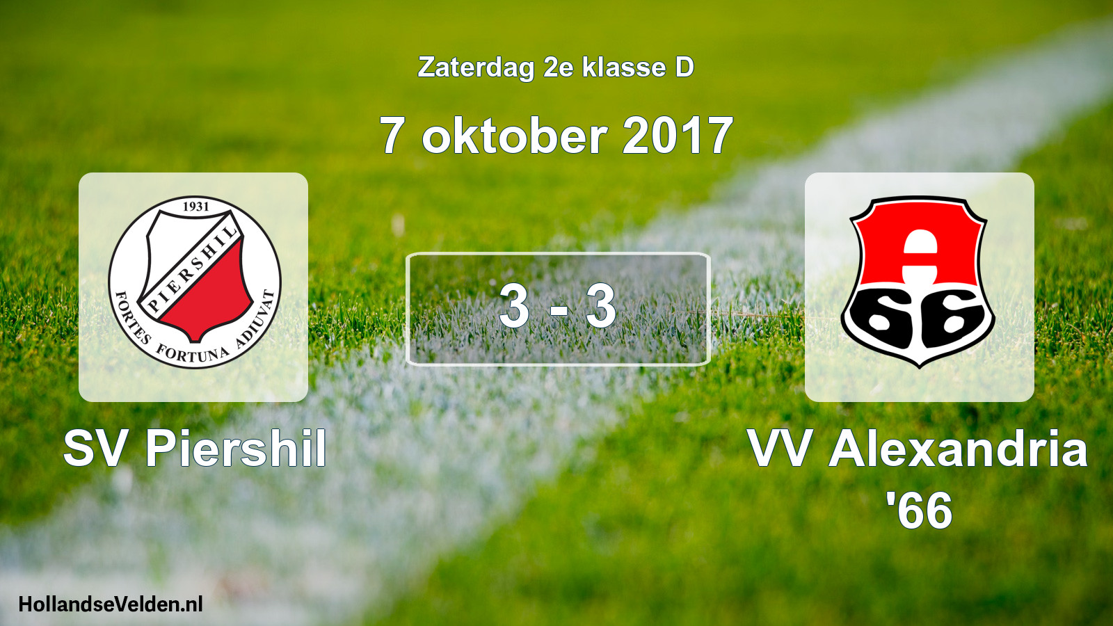 Total number of matches played: SV Piershil - VV Alexandria '66 3 - 3 (7 October 2017)