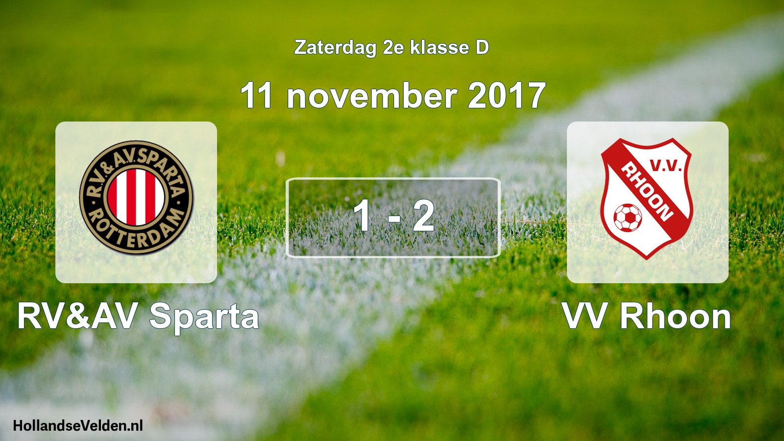 Total number of matches played: RV&AV Sparta - VV Rhoon 1 - 2 (11 November 2017)