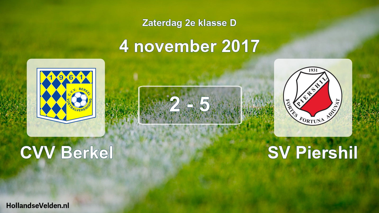 Total number of matches played: CVV Berkel - SV Piershil 2 - 5 (4 November 2017)