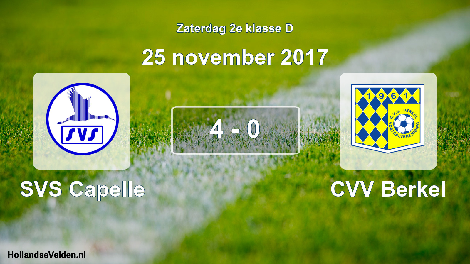 Total number of matches played: SVS Capelle - CVV Berkel 4 - 0 (25 November 2017)