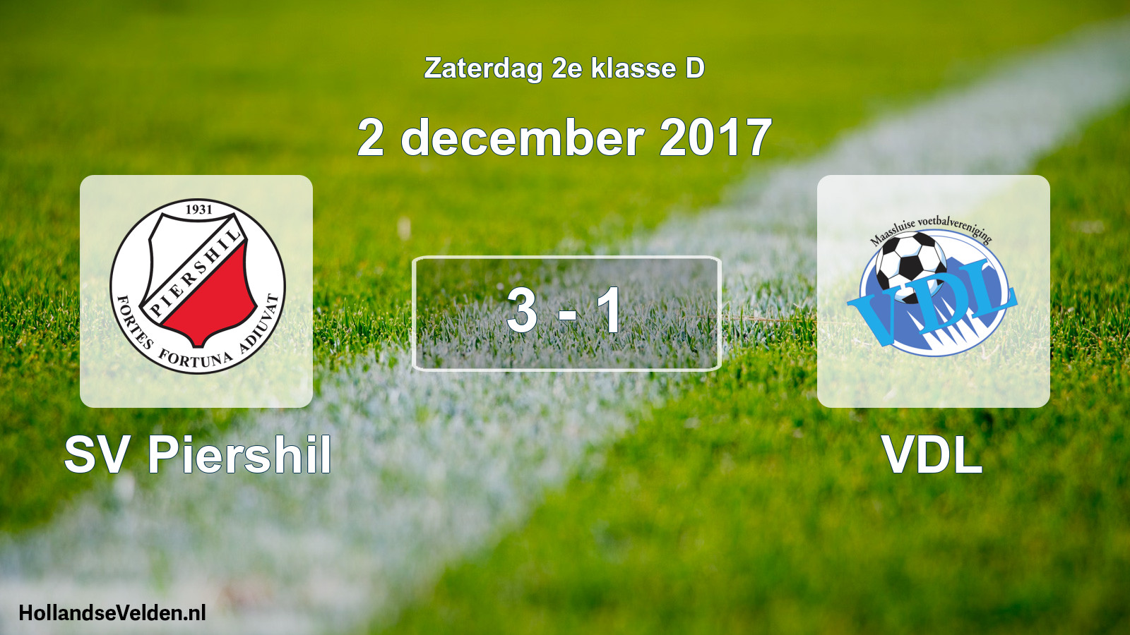 Total number of matches played: SV Piershil - VDL 3 - 1 (2 December 2017)