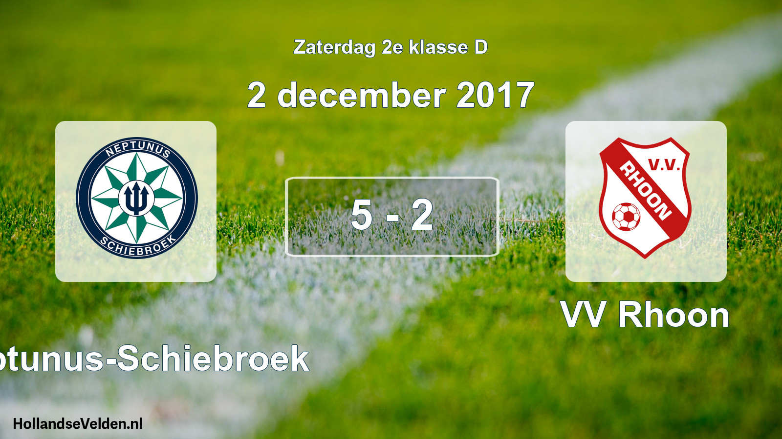 Total number of matches played: Neptunus-Schiebroek - VV Rhoon 5 - 2 (2 December 2017)