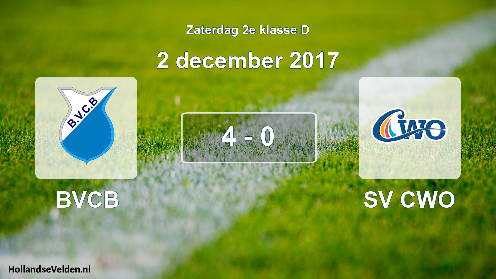 Total number of matches played: BVCB - SV CWO 4 - 0 (2 December 2017)