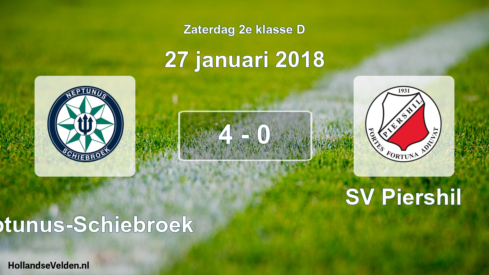 Total number of matches played: Neptunus-Schiebroek - SV Piershil 4 - 0 (27 January 2018)
