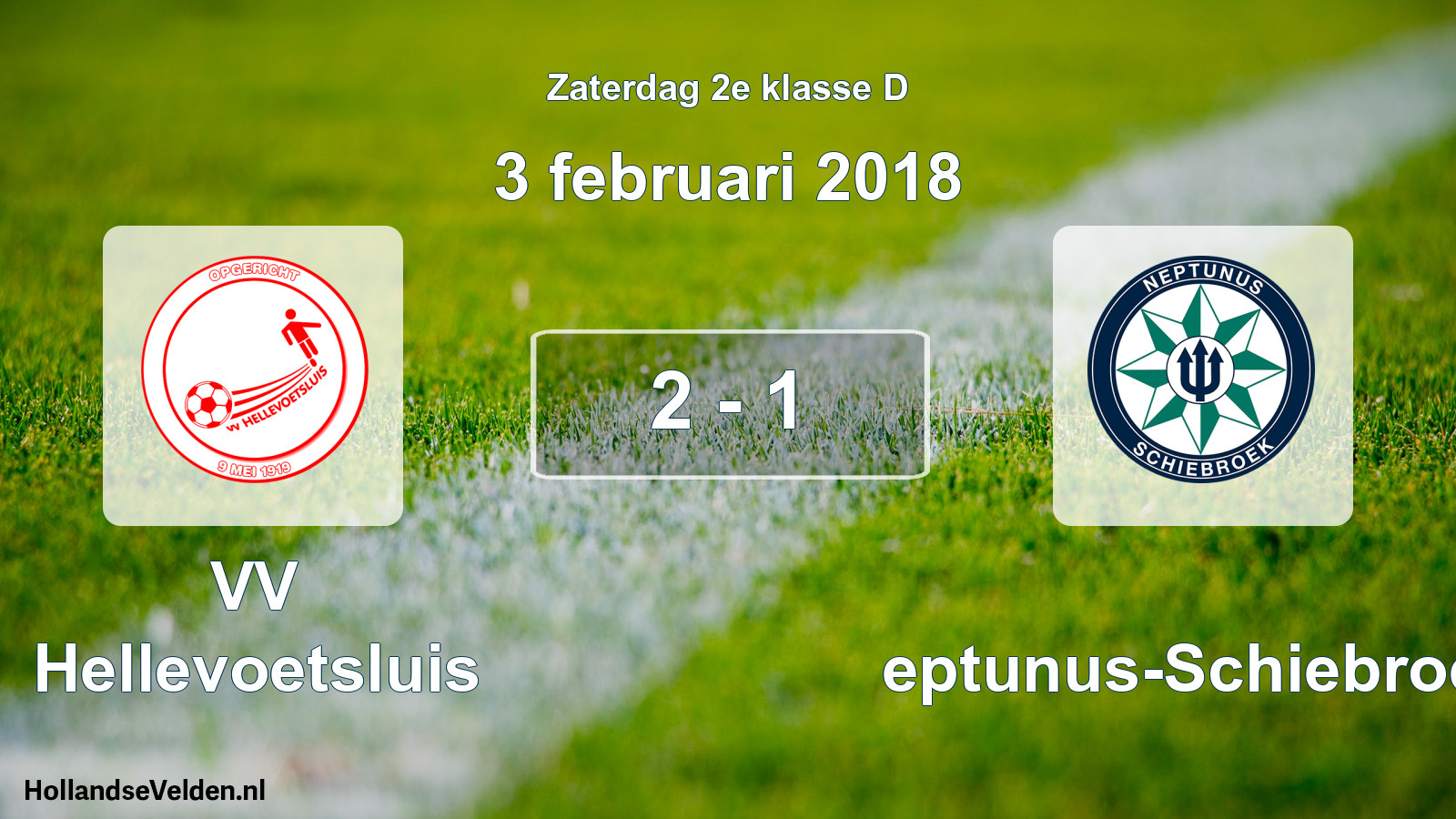 Total number of matches played: VV Hellevoetsluis - Neptunus-Schiebroek 2 - 1 (3 February 2018)