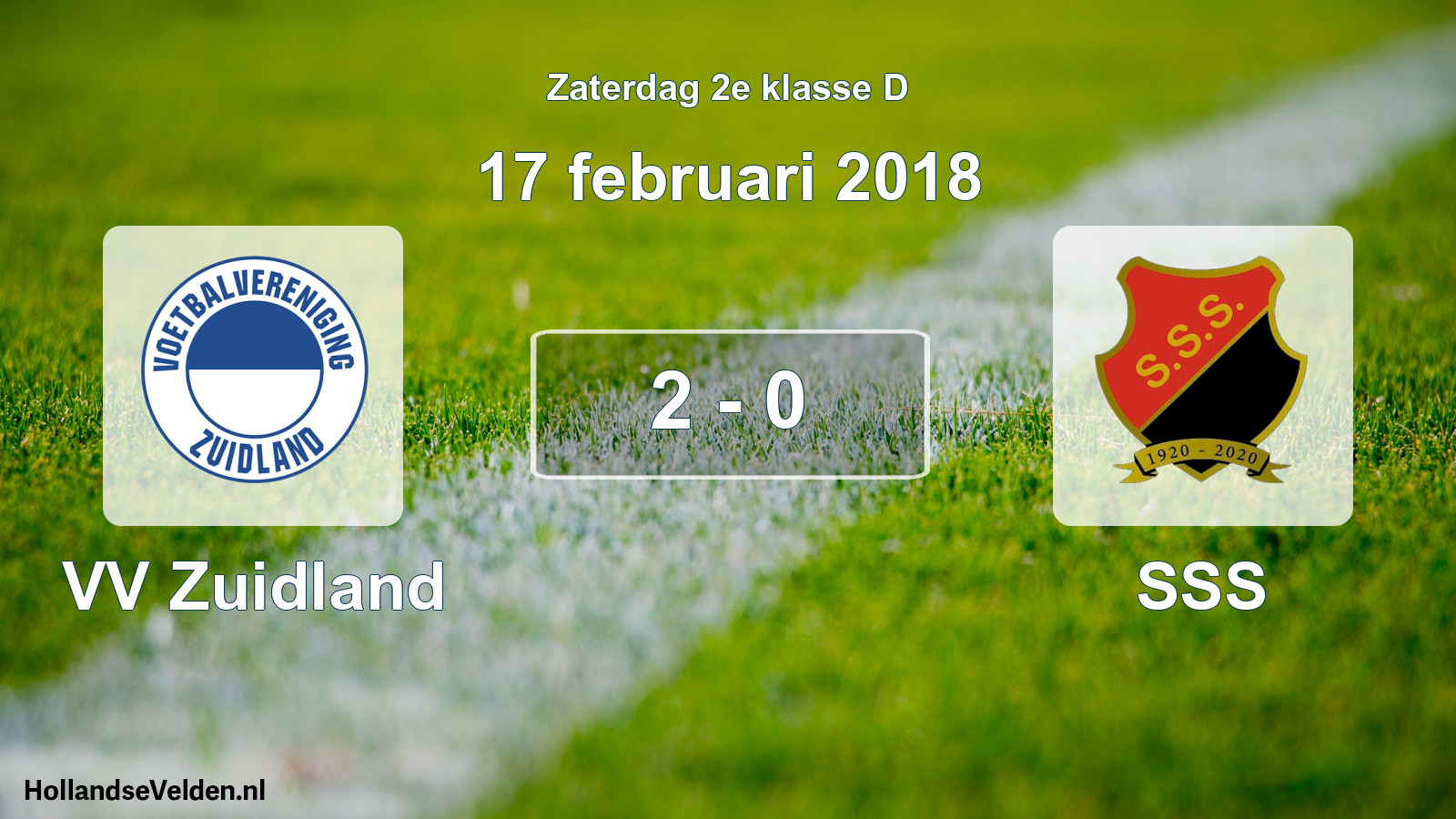 Total number of matches played: VV Zuidland - SSS 2 - 0 (17 February 2018)