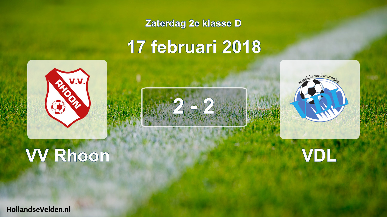 Total number of matches played: VV Rhoon - VDL 2 - 2 (17 February 2018)